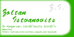 zoltan istvanovits business card